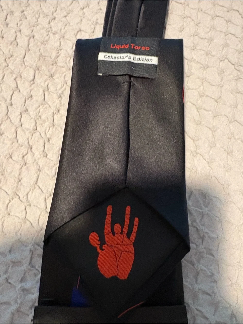 J. Garcia Black Tie with Blue and Teal Wave Design